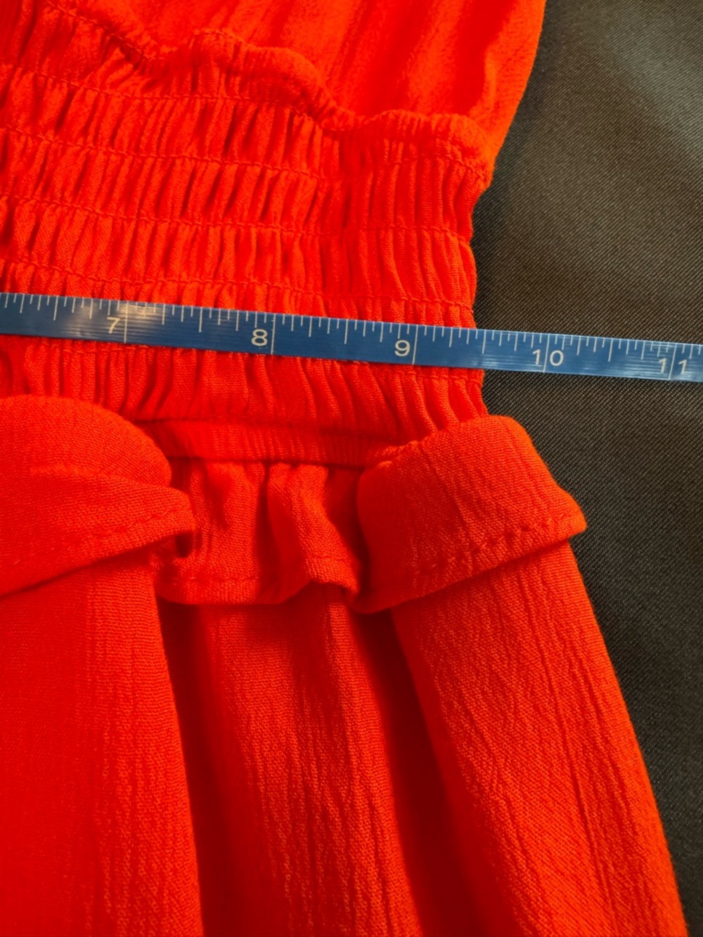 Charlotte Russe coral, reddish-orange Ruffle V-Neck Maxi Dress size M - Picture 8 of 14